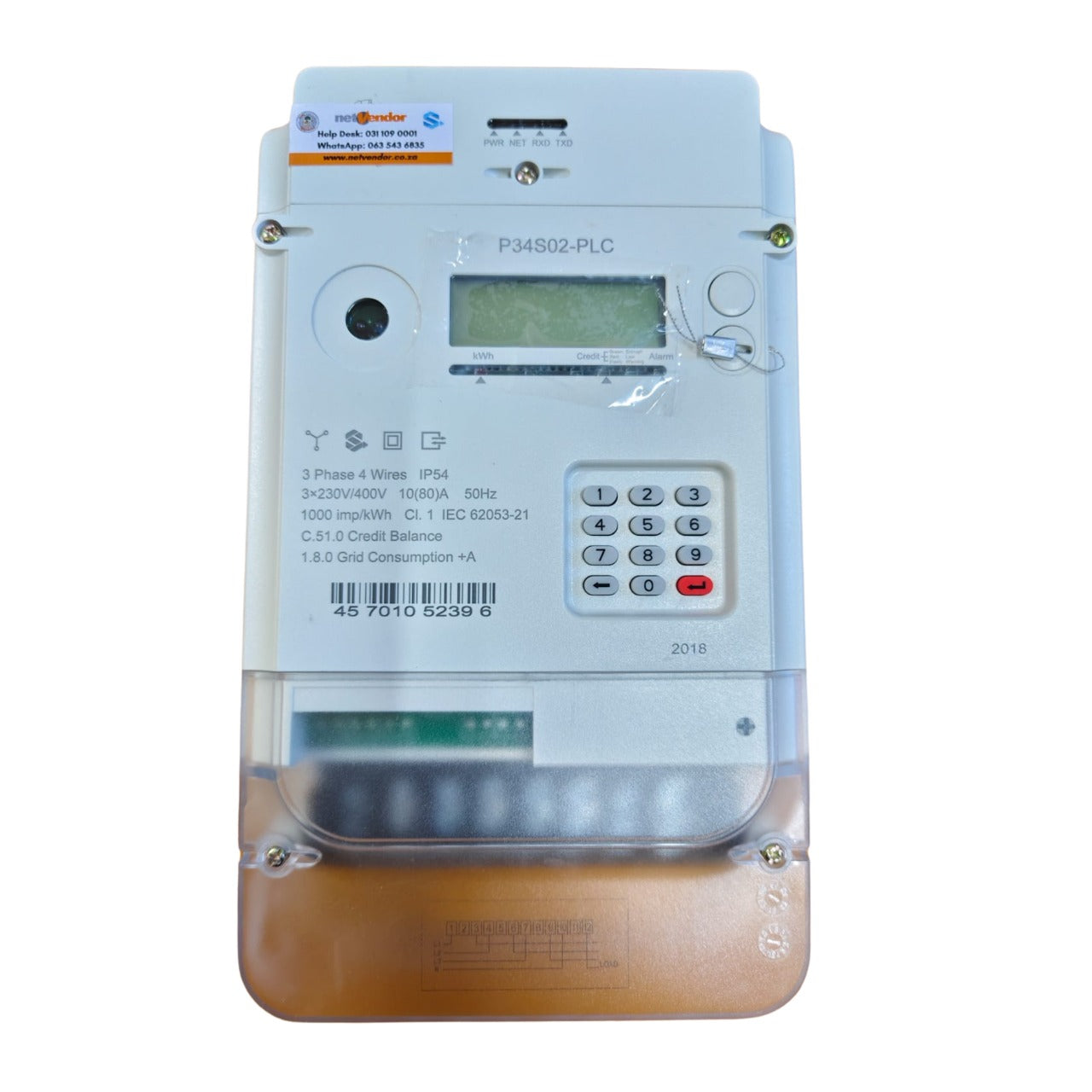 3 Phase Integrated Meter (Prepaid) - P34S02 Keypad - FFM